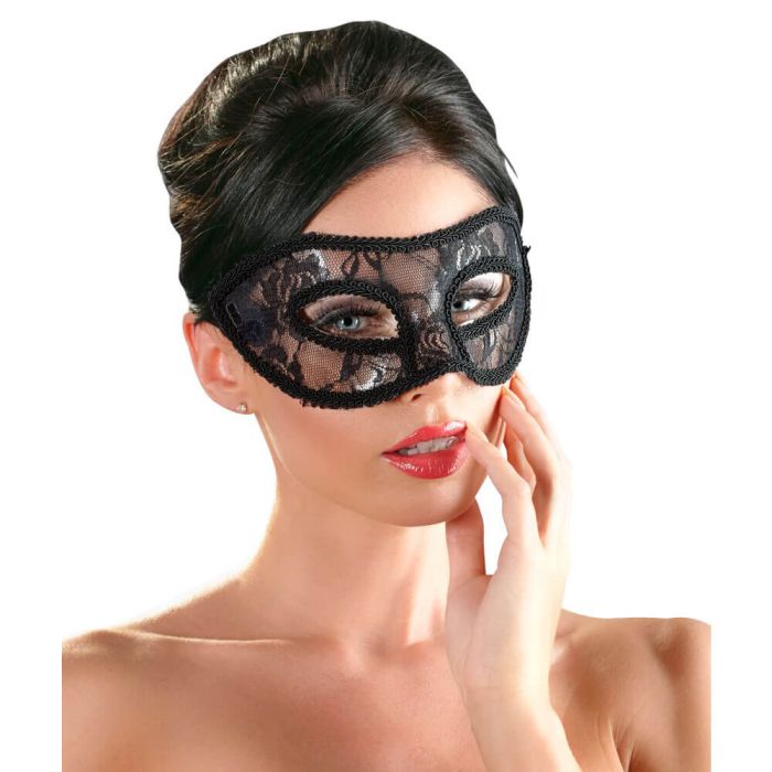 Cottelli Preformed Lace Eye Mask with Ribbon Tie