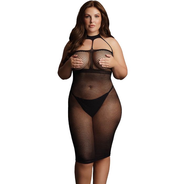 Le Desir Plus Size High Neck Dress