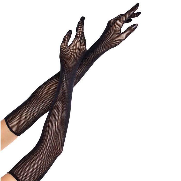 Leg Avenue Opera Length Fishnet Gloves Black