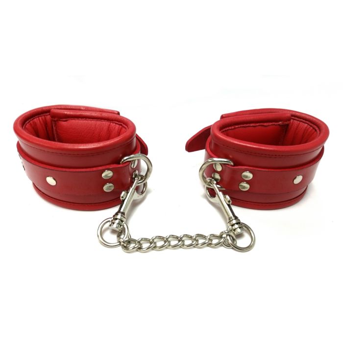 Rouge Red Padded Wrist Cuffs