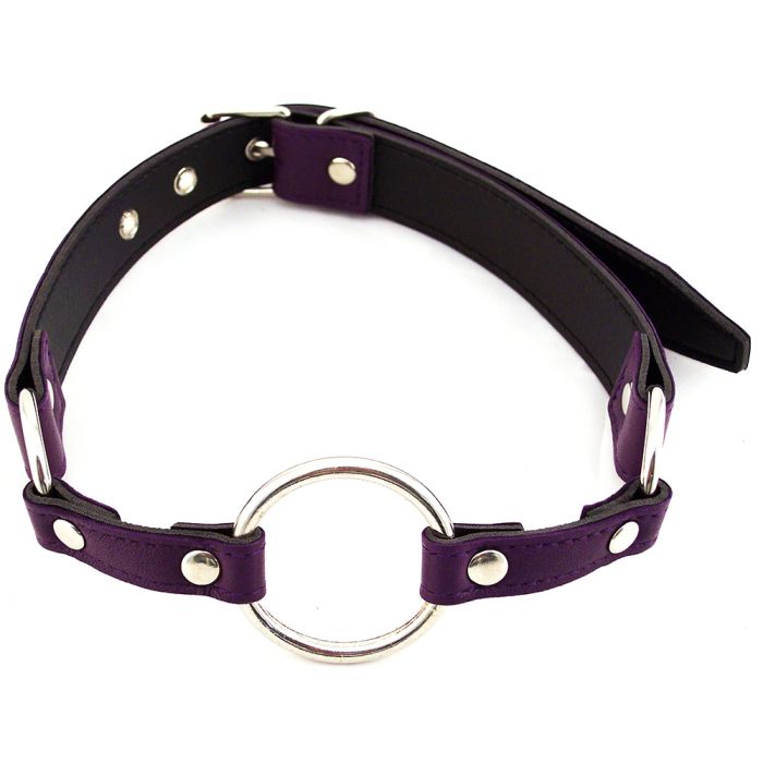 Harmony Purple Leather O-Ring Gag
