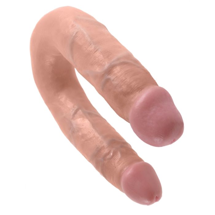King Cock Double Trouble Medium - Flesh White 