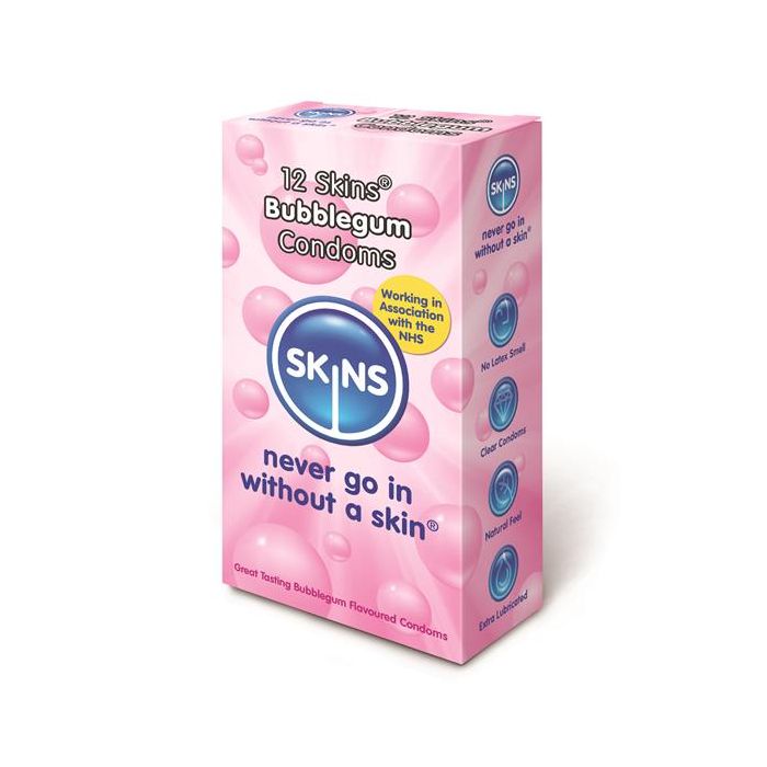 Skins Blow Me Bubblegum Flavoured Condoms - 12 Pack