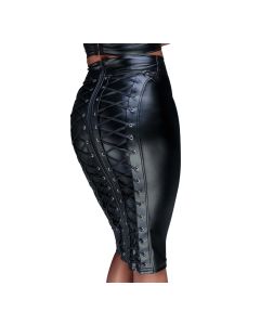 Noir Handmade Corset Wetlook Pencil Skirt 