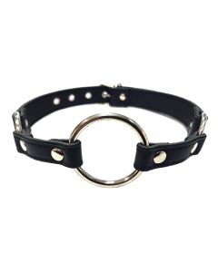 Harmony Black Leather O-Ring Gag | Front 