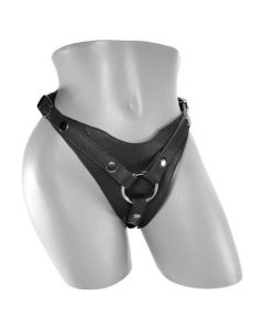 Harmony Black Leather Strap-On Harness