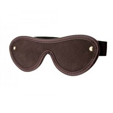 Bound Nubuck Leather Blindfold Side