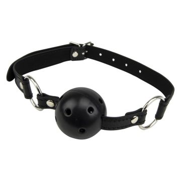 Black breathable ball gag with adjustable straps