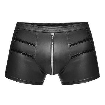 Noir Handmade Men Shorts with PVC Detail