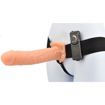 Loving Joy 8 Inch Vibrating Hollow Strap On