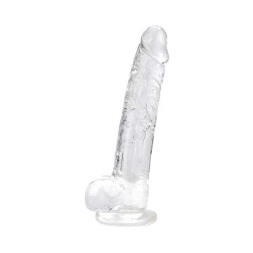 Loving Joy 11 Inch Realistic Dildo with Balls - Clear