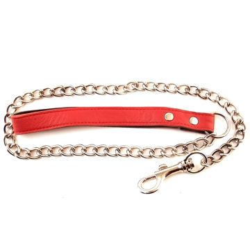 Harmony Chain Lead with Red Leather Handle