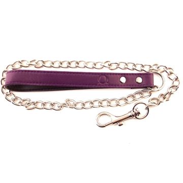 Harmony Chain Lead with Purple Leather Handle 