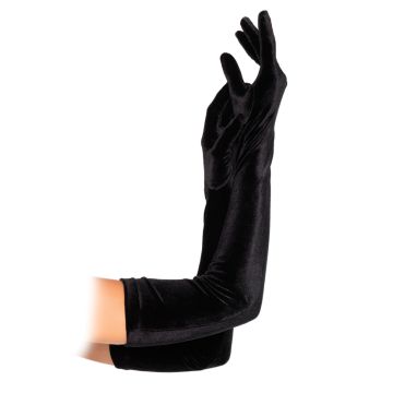 Leg Avenue |  Velvet Opera Length Gloves | Black 
