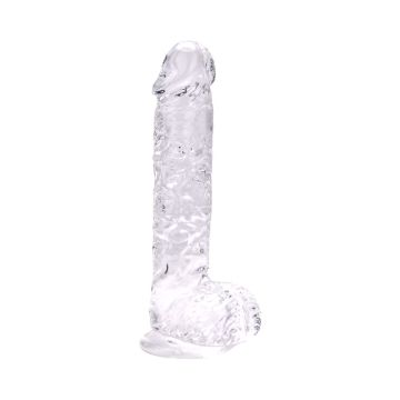 9 Inch Realistic Dildo with Balls - Clear