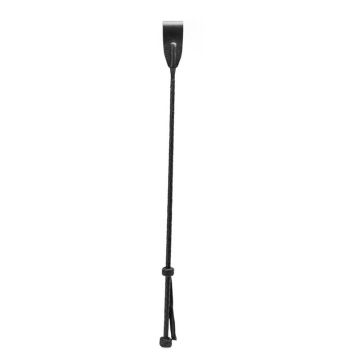 Coco de Mer Black Leather Riding Crop