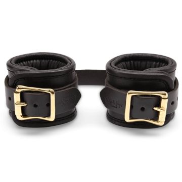Coco de Mer Black Leather Wrist Cuffs