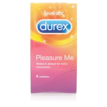Durex Pleasure Me Ribbed and Dotted Condoms - 6 Pack