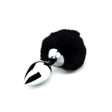 Black Bunny Tail With Medium Plug 