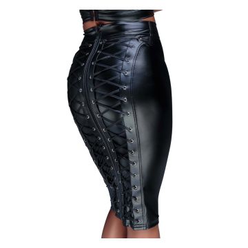 Noir Handmade Corset Wetlook Pencil Skirt 