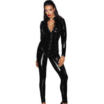 Noir Handmade Long Button-Up PVC Catsuit