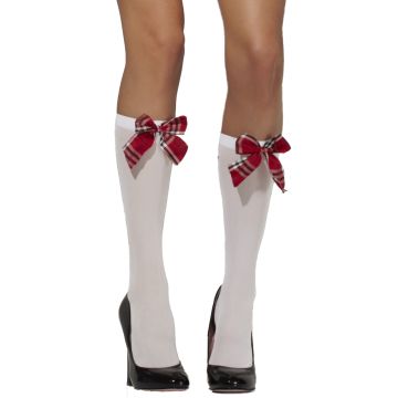 Fever White Knee High Socks with Bow