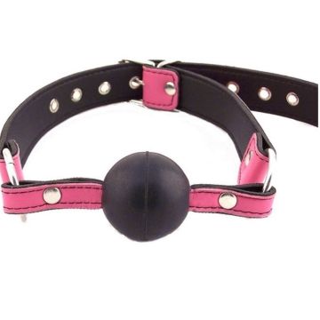 Harmony Pink Leather Ball Gag | Front