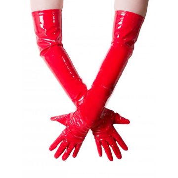 Honour PVC Long Gloves Red
