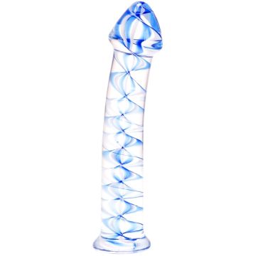 Spiraled Ice G-Spot Glass Dildo