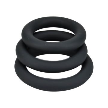 Loving Joy Thick Silicone Cock RIngs 3 Pack - Grey