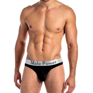 Male Power Lo Rise Thong Black