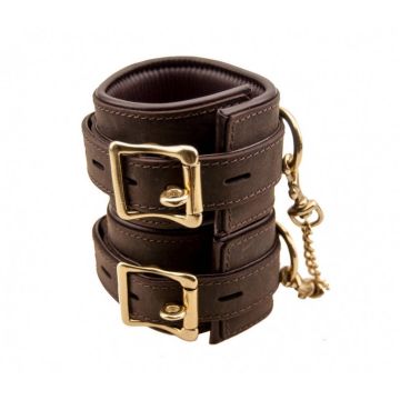 Bound Nubuck Leather Wrist Restraints Stacked