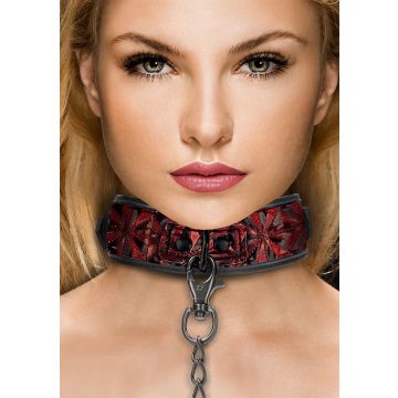 Ouch! Luxury Burgundy Collar with Leash