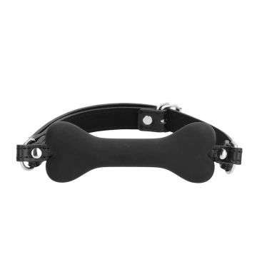 Ouch! Silicone Bone Gag with Adjustable Leather Straps