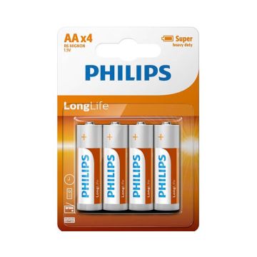 Philips 4 Pack AA Size Batteries