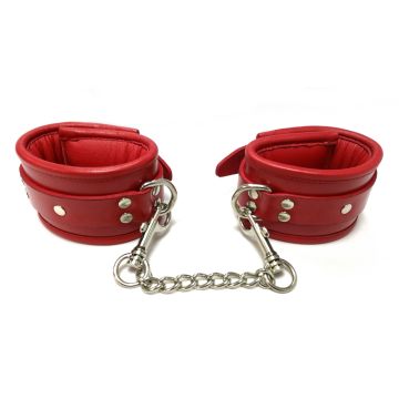 Rouge Red Padded Ankle Cuffs 