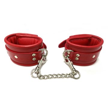 Rouge Red Padded Wrist Cuffs