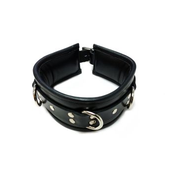 Rouge Black Leather Padded Collar 
