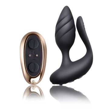 Rocks Off Cocktail Remote Control Couples Vibrator - Black