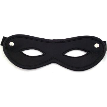 Harmony Black Leather Open Eye Mask 