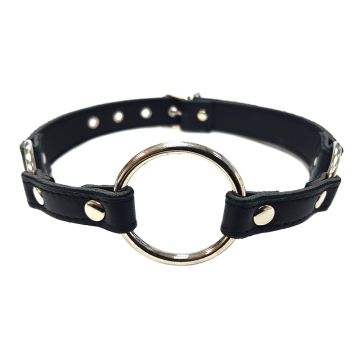 Harmony Black Leather O-Ring Gag | Front 