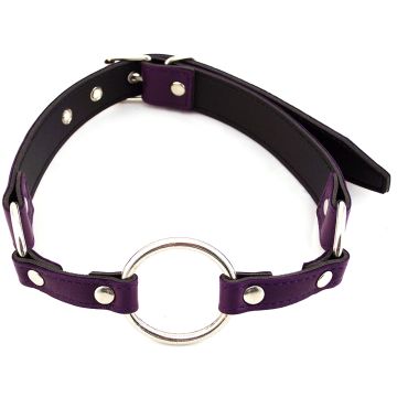 Harmony Purple Leather O-Ring Gag