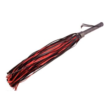 Rouge Black & Red Leather Handle Flogger