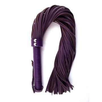 Rouge Purple Leather Handle Flogger