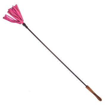 Rouge Wooden Handle Riding Crop - Pink 