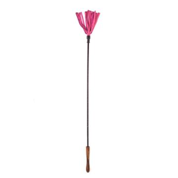 Rouge Wooden Handle Riding Crop - Pink