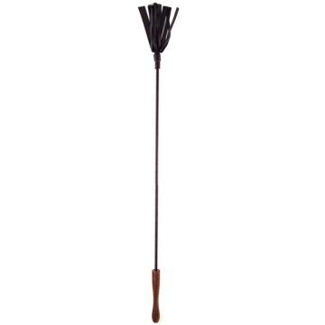 Rouge Wooden Handle Riding Crop - Black