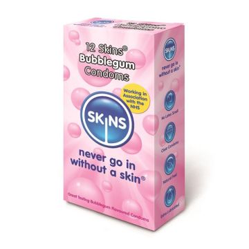 Skins Blow Me Bubblegum Flavoured Condoms - 12 Pack