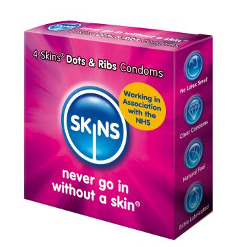 Skins Dots and Ribs Condoms - 4 Skins