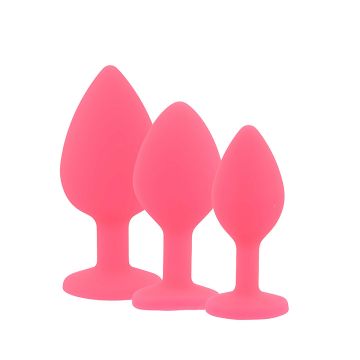 Toosh Silicone Butt Plug Pink Set